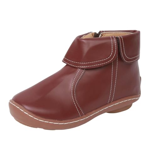 VBEDKDEB Stiefeletten Damen Stiefel Ankle Boots Damen Stiefeletten Modische Stiefel Reitstiefel Für Freizeitstiefel Gummistiefel Gefüttert (Red, 35) von VBEDKDEB