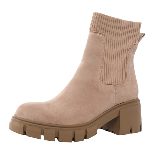 VBEDKDEB Stiefeletten Damen Stiefel Ankle Boots Damen Stiefeletten Modische Stiefel Reitstiefel Für Runde Zehenpartie Hoher Absatz Klobiger Absatz Schlupfschuhe Modische Schuhe Gummi Boot (Beige, 42) VBEDKDEB Stiefeletten Damen Stiefel Ankle Boots Damen Stiefeletten Modische Stiefel Reitstiefel Für Runde Zehenpartie Hoher Absatz Klobiger Absatz Schlupfschuhe Modische Schuhe Gummi Boot (Beige, 42) von VBEDKDEB