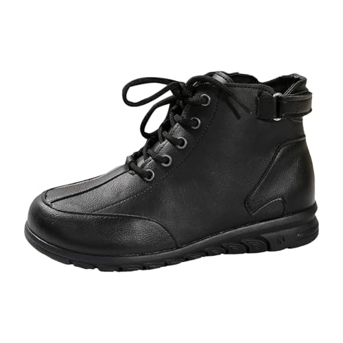 VBEDKDEB Stiefeletten Damen Stiefel Ankle Boots Damen Stiefeletten mit klassisch modischer, Flacher Spitze und runder Spitze im Vintage Stil Langschaft Gummistiefel (39) von VBEDKDEB