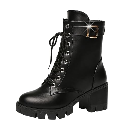 VBEDKDEB Stiefeletten Damen Stiefel Ankle Boots Western Cowboy Mittelkalb Stiefel Spicy Girl Modische Klassische Retro Damen Lederstiefel Combat Boots (42) von VBEDKDEB