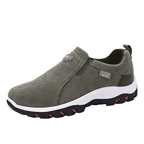 VBEDKDEB Wanderschuhe Herren wasserdicht leicht extra weit Leder schwarz breit wasserdichte Trekking- & Wanderschuhe für Herren Trekkingschuhe Herren gr 39 40 41 42 43 44 45 46 47 (F1-Grey, 43) von VBEDKDEB