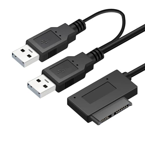VBESTLIFE Duales USB 2.0-auf-Slim-Adapterkabel, 480 Mbit/s Datenübertragungsrate, Unterstützt 98, 7, OS X, für Laptop-CD-DVD-ROM-Laufwerk, 50 cm Länge VBESTLIFE Duales USB 2.0-auf-Slim-Adapterkabel, 480 Mbit/s Datenübertragungsrate, Unterstützt 98, 7, OS X, für Laptop-CD-DVD-ROM-Laufwerk, 50 cm Länge von VBESTLIFE