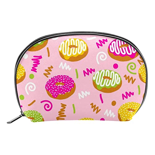 Große Kosmetiktasche, Kosmetiktasche, Reise Make up Tasche, Kosmetik Reisetaschen, tragbare Kulturtasche, geräumige Kosmetiktasche für Frauen und Mädchen,Cartoon Donut Rosa schön von VBFOFBV