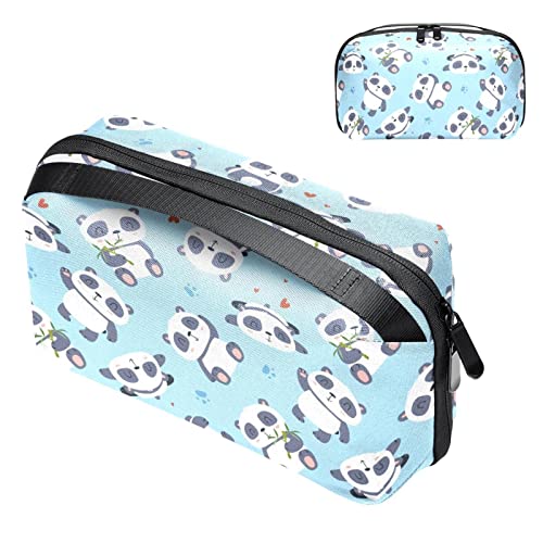 Große Make up Tasche Reißverschlusstasche Wasserdichter Reise Kosmetik Organizer für Frauen und Mädchen,Reizender Cartoon Tier Panda von VBFOFBV