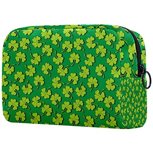 Hängender Reise Kulturbeutel, Kosmetik Make up Organizer für Frauen und Männer,St. Patrick's Day Cartoon Grüner Klee von VBFOFBV