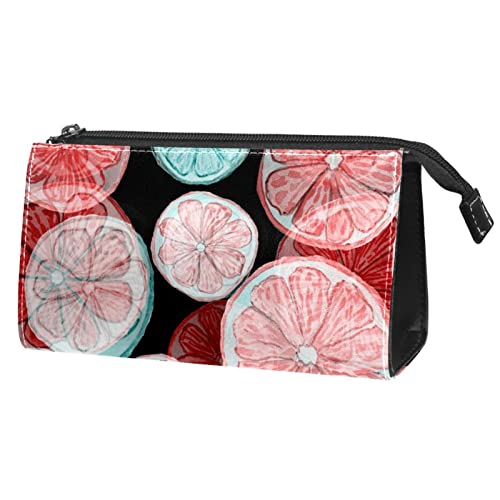 Kulturbeutel für Männer, großes Reise Rasierset, wasserabweisend, Badezimmer Organizer, Kosmetiktaschen,Fruchtmuster Grapefruit Pink von VBFOFBV