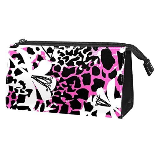 Kulturbeutel zum Aufhängen Dopp Kit für Männer Wasserabweisende Rasiertasche mit großem Fassungsvermögen für die Reise,Leopard Druck Rosa Blumen abstrakte Kunst Modern von VBFOFBV