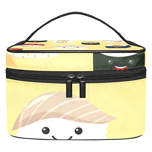 Make up Tasche, Kosmetiktasche für Frauen, Kosmetik, große Reise Kulturtasche für Mädchen, Make up Tasche, Pinseltaschen,Japanisches Lebensmittel Sushi reizendes Muster von VBFOFBV