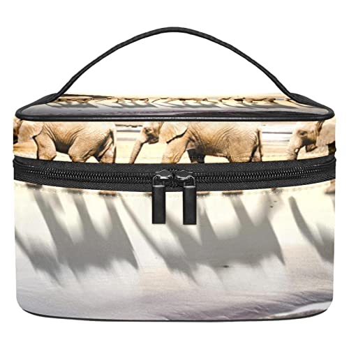 Make up Tasche, Kosmetiktasche für Frauen, Kosmetik, große Reise Kulturtasche für Mädchen, Make up Tasche, Pinseltaschen,Küstenlandschaft Elefant Tier von VBFOFBV