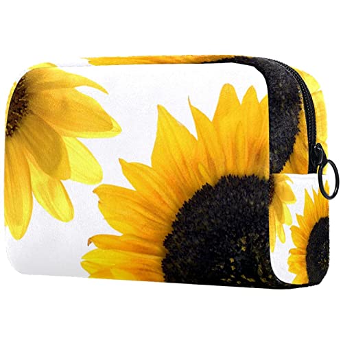 Make up Tasche, Kosmetiktasche für Frauen, Kosmetik, große Reise Kulturtasche für Mädchen, Make up Tasche, Pinseltaschen,Sonnenblume von VBFOFBV