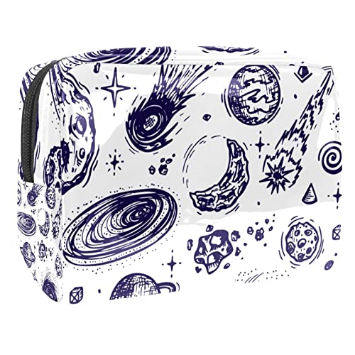 Make up Taschen für Frauen, Make up Reisetasche, wasserdichte Make up Organizer Tasche,Cartoon Universum Planeten Raum Muster Weinlese von VBFOFBV