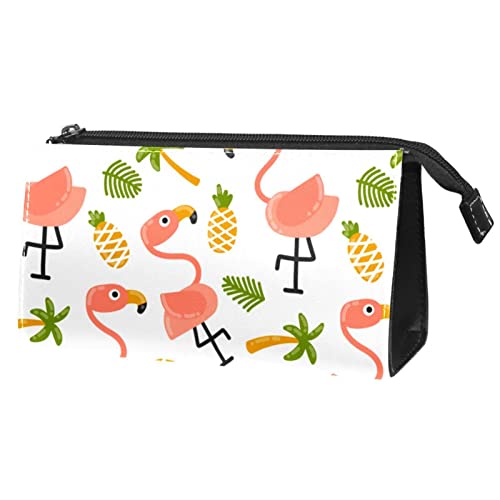 Make up Taschen für Frauen, Make up Reisetasche, wasserdichte Make up Organizer Tasche,Flamingo Cartoon Ananas Kokospalme tropischen Sommer von VBFOFBV