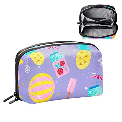 Make up Taschen für Frauen, Make up Reisetasche, wasserdichte Make up Organizer Tasche,Sommer Strand Tropische Küsten Ananas von VBFOFBV