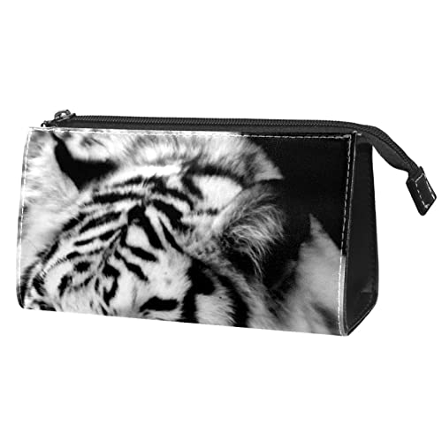 Make up Taschen für Frauen, Make up Reisetasche, wasserdichte Make up Organizer Tasche,Tier Tigergrau von VBFOFBV