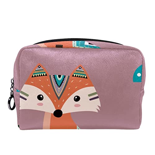 Reise Kulturbeutel mit Reißverschlüssen, Reisezubehör, Toilettenartikel, Kosmetiktasche, Make up Taschen für Männer und Frauen,Cartoon Stammestier Fuchs von VBFOFBV