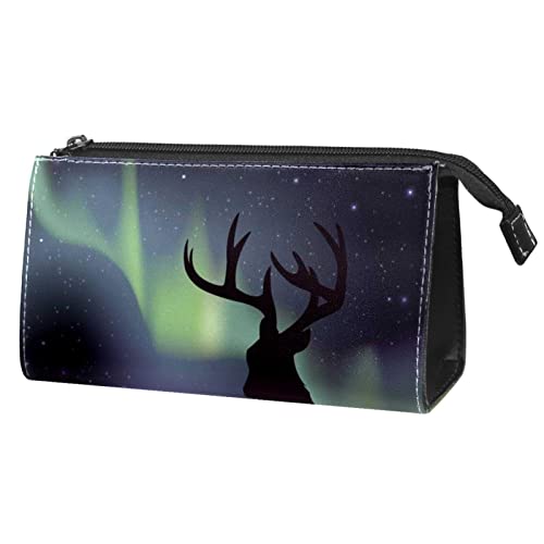 Reise Kulturtasche für Damen und Herren, Wasserabweisende Rasiertasche für Kulturzubehör,Tierische Elch Aurora Galaxie von VBFOFBV