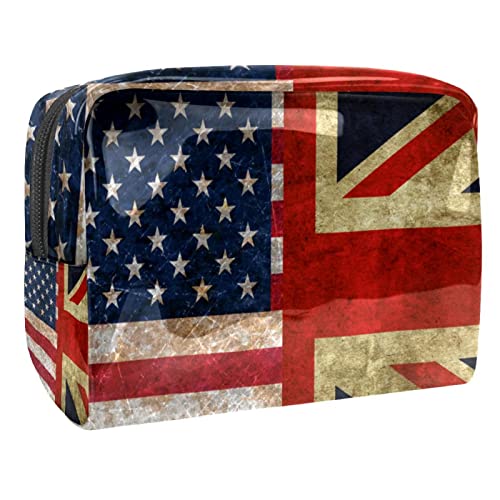 Reise Kulturtasche für Damen und Herren, Wasserabweisende Rasiertasche für Kulturzubehör,UK Flagge und Usa Flagge von VBFOFBV