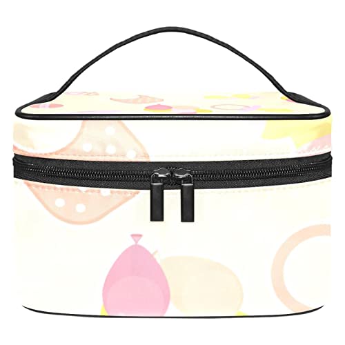 Unisex Kulturbeutel Reise Dopp Kit, Aufbewahrungsbeutel mit Griff für Kosmetik Toilettenartikel Bürsten Werkzeuge,Mädchen Karikatur Baby Muster von VBFOFBV