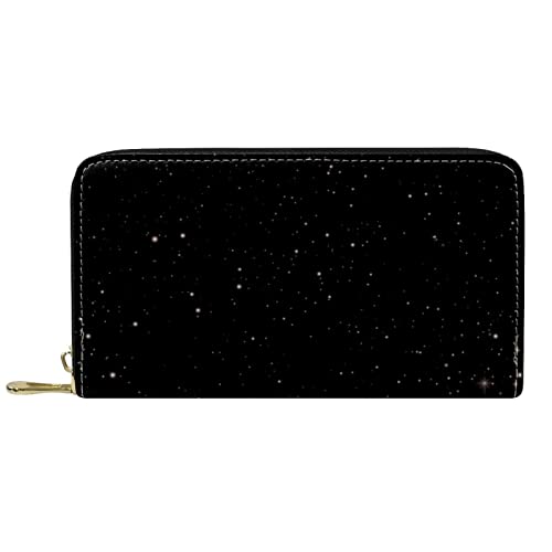 VBFOFBV Damen-Leder-Geldbörse mit großem Fassungsvermögen, rundum Reißverschluss, Reisetasche, Nachthimmel Sternenhimmel Galaxie von VBFOFBV