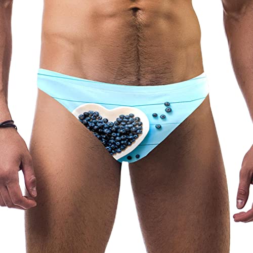 VBFOFBV Herren Swim Jammers Sportlicher Trainings-Badeanzug Langlebig Team-Badebekleidung Rundenschwimmen Rennwettbewerb,Obst Heidelbeere von VBFOFBV