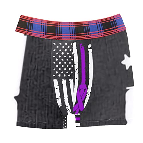 VBFOFBV Herrenunterwäsche Atmungsaktive Boxershorts für Herren,Epilepsie Krebs Bewusstseins USA Flagge von VBFOFBV