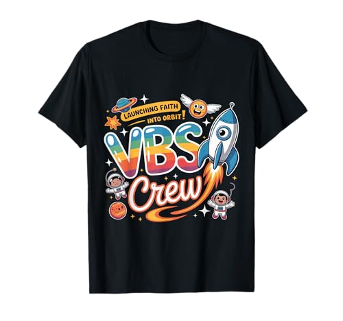 Launching Faith – Galaxy VBS Crew Space Thema für Kinder T-Shirt Launching Faith – Galaxy VBS Crew Space Thema für Kinder T-Shirt von VBS Crew Kid Bible School Back to School