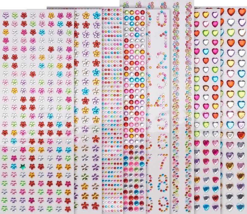VBS XXL Schmuckset Karten Strass-Stein-Sticker, bunt gemixt von VBS XXL
