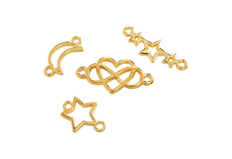 VBS Charm-Einhänger Verbinder-Mix Moon and Stars, 4 Stück von VBS