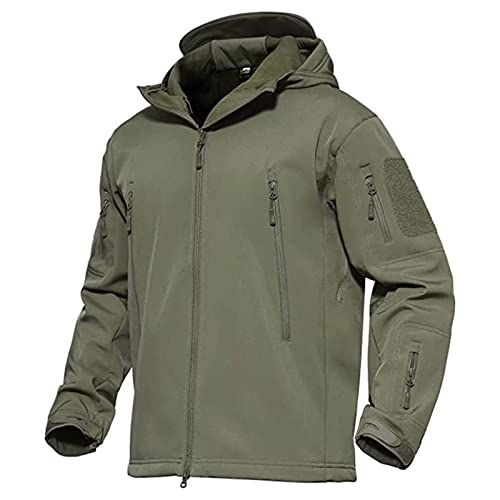 VBVARV Taktische Jacke Für Herren, 7 Taschen, Leistung, Mit Fleece Gefüttert, Wasserabweisende Softshell-Wintermäntel,B,XXXL von VBVARV