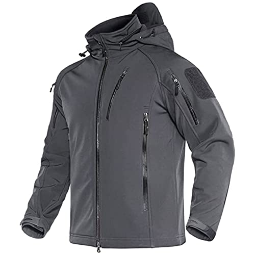 VBVARV Taktische Jacke Für Herren, Mit Fleece Gefütterte, Wasserabweisende Jacke, Softshell-Wintermäntel, Militärjacke,C,L von VBVARV