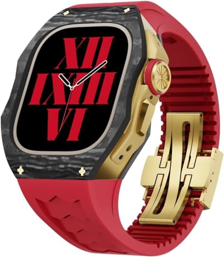 VBWVA Hochwertiges Karbonfaser-Uhrengehäuse, Gummiband, Mod-Kit, für Apple Watch Ultra 2, 49 mm Serie, Ersatzarmband, Verschluss für Herrenuhren, für iWatch Serie 49 mm Zubehör, 49 mm, Achat von VBWVA