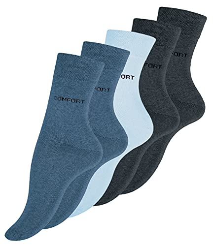 VCA 10 Paar Damen Baumwoll Socken mit dezentem COMFORT Schriftzug, Baumwolle mit Elasthan, Gr. 35/38 von VCA