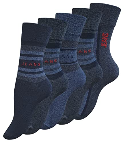 10 Paar Damen Socken mit JEANS Muster, Baumwolle mit Elasthan Gr.35/38 von VCA