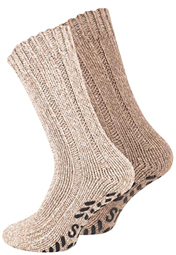 VCA 2 Paar Norweger Strick-Socken mit Antirutsch Sohle, Woll Socken VCA 2 Paar Norweger Strick-Socken mit Antirutsch Sohle, Woll Socken von VCA