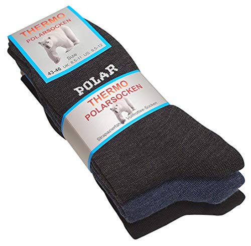 3 Paar THERMO-POLAR Woll Socken, Vollfrottee Arktis Socken von VCA, Gr.-43/46 von VCA