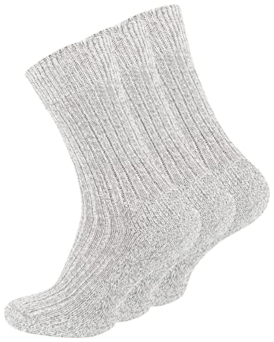 VCA 6 Paar Norweger - Socken grau melliert mit weich gepolsterter Plüschsohle. von VCA