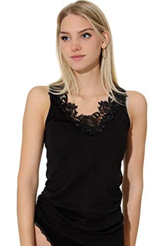 Damen Shirt, Unterhemd mit extra großer Spitze, Trägershirt ohne Seitennaht - Cottonprime von VCA