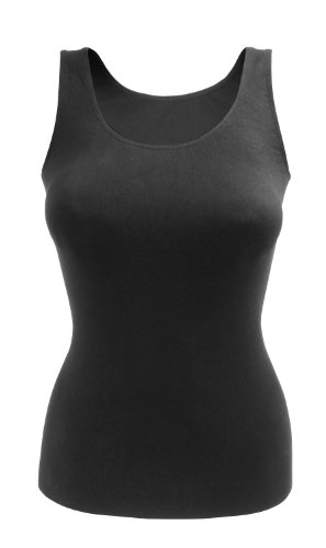 VCA Textil Seamless Damen Unterhemd/Top aus geschmeidigem Microfaser, Nahtloses Tank Top, Schwarz, Gr. S von VCA Textil