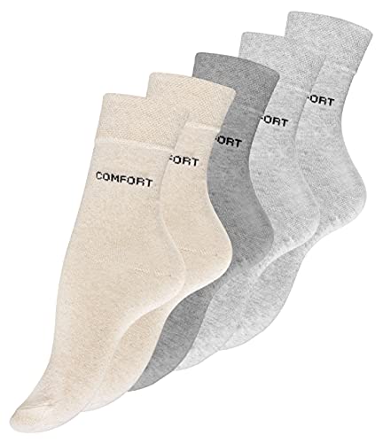 VCA 10 Paar Damen Socken melliert, ohne einengendes Gummibund Gr. 35-38 von VCA