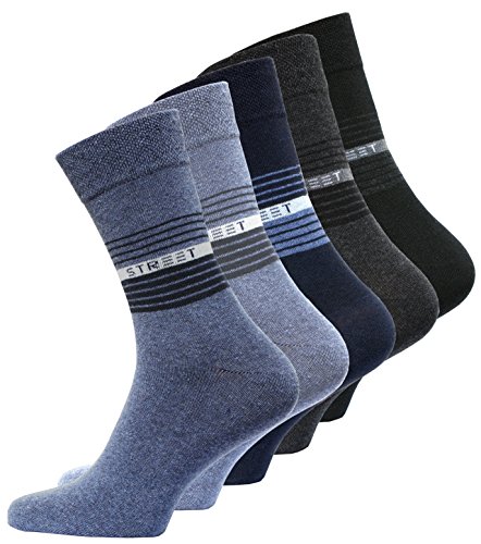 VCA 10 Paar Herren Baumwoll Socken COMFORT Herrensocken verschiedene Modelle (43-46, Street Dunkel Sortiert (2035)) von VCA