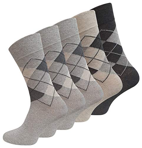 VCA 10 Paar Herren Socken mit KARO Muster, Baumwolle mit Elasthan, Gr. 39-42 von VCA