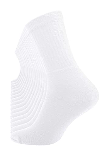 VCA 16 Paar Damen & Herren Sportsocken Tennissocken Arbeitssocken Baumwollsocken in 5 Farben (39-42, weiss / 16 Paar) von VCA