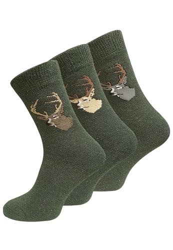 VCA 3 Paar JÄGER Socken Frottee (39-42, 3 Paar Grün) von VCA