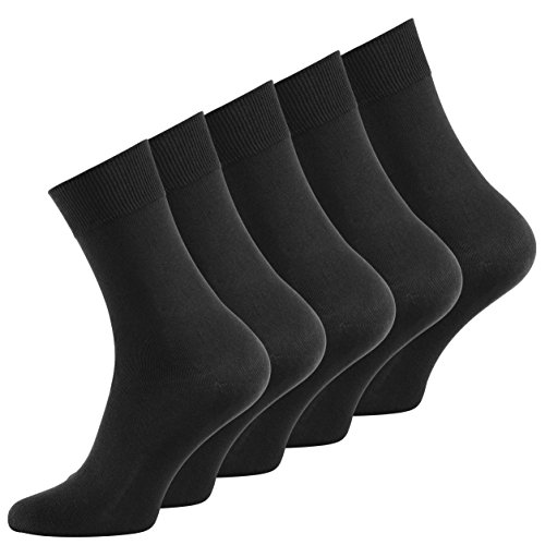 VCA 5 Paar Herren Business Socken, Baumwolle, in Schwarz von VCA