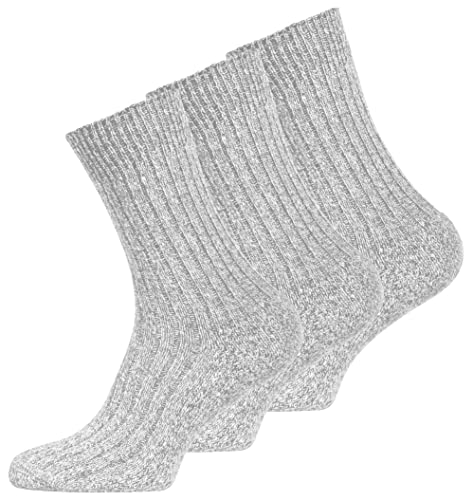 VCA 6 Paar Norweger - Socken mit Wolle mit weich gepolsterter Plüschsohle. Gr. 43-46 von VCA