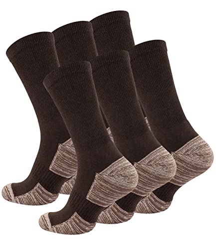 VCA 6 Paar Wander- und Trekkingsocken, Multifunktionssocken - Outdoorsocken mit Frotteesohle (43-46, Braun) von VCA