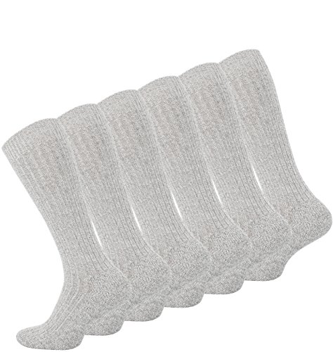 VCA 6 Paar Warme Norweger-Kniestrümpfe Wollkniestrümpfe mit gepolsterter Plüschsohle, grau meliert, Gr. 43-46 VCA 6 Paar Warme Norweger-Kniestrümpfe Wollkniestrümpfe mit gepolsterter Plüschsohle, grau meliert, Gr. 43-46 von VCA