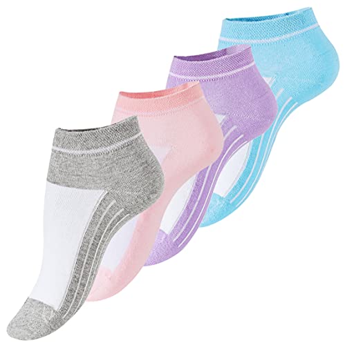 VCA 8 Paar Damen Sneaker Socken Rippsohle, SPORT, Gr. 39/42, Spitze Handgekettelt, aus Gekämmter Baumwolle von VCA