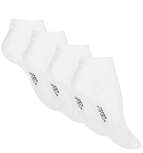 VCA 8 Paar Damen Sneaker Socken mit Rippsohle in weiss, Baumwoll Sport Kurzsocken - Cottonprime von VCA