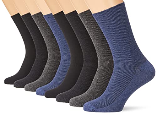 VCA 8 Paar Herren Diabetiker Socken, Ohne Gummibund, Baumwolle, Spitze handgekettelt, Gr. 39-42 von VCA